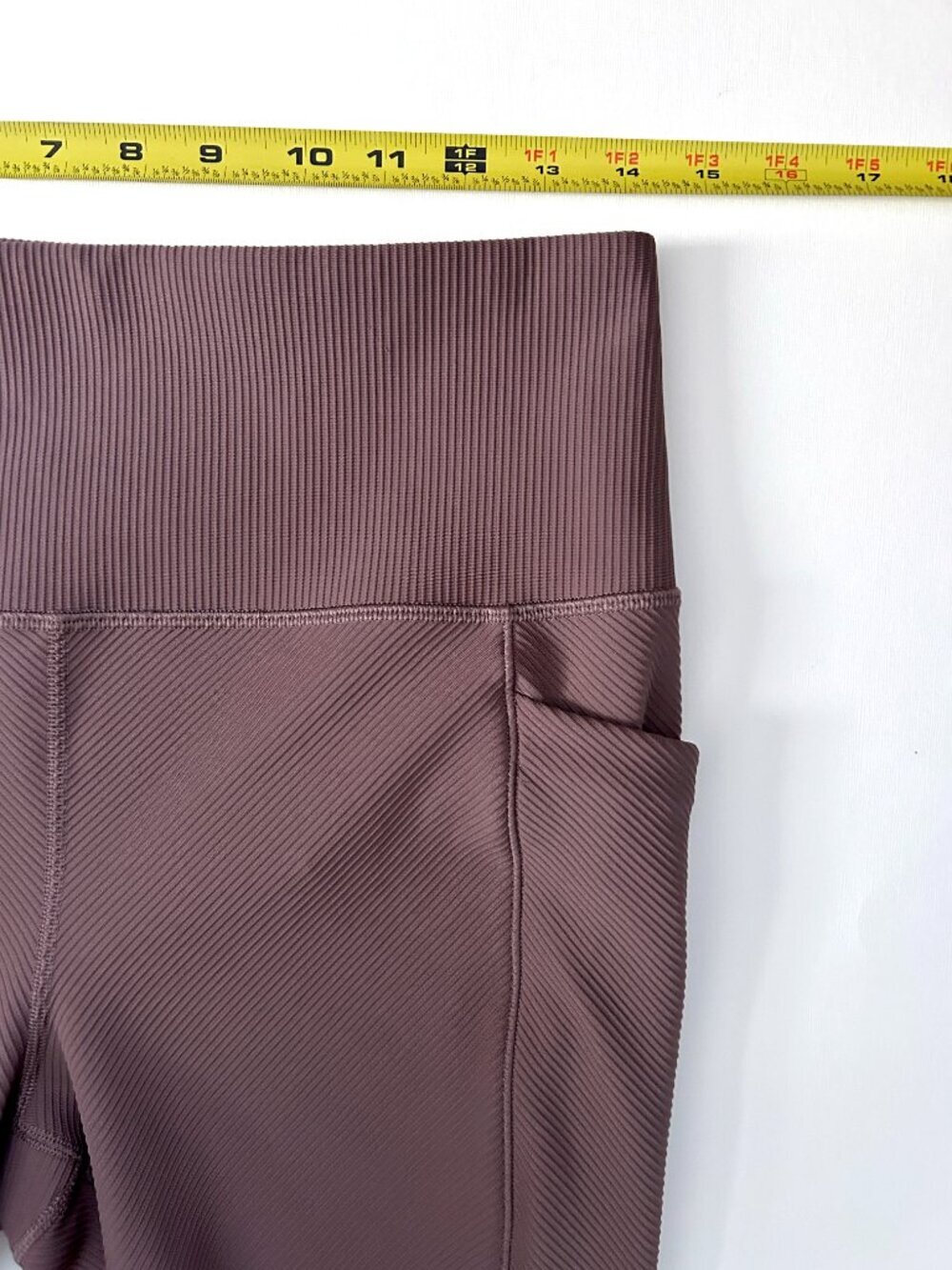 Athleta Salutation Stash Rib Mix Leggings Women’s Large Smoky Rose Workout Yoga - Picture 6 of 9